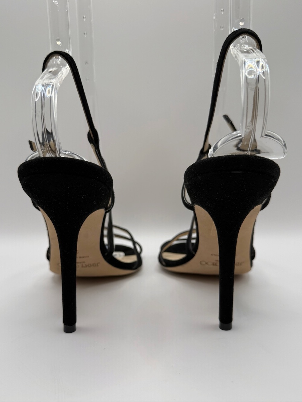 Authentic Jimmy Choo Black Suede Elaine Strappy Sandals High Heels Stiletto - Picture 8 of 15
